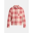 thumbnail image 5 of No Boundaries Collared Cotton Boxy Cropped Fit Flannel Shirt, Men's and Big Men's Sizes XS-5XL, 5 of 5