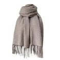 thumbnail image 2 of Brown Scarfs Scarf Women Fall and Winter Scarf Classic Tassel Plaid Scarf Warm Soft Chunky Large Blanket Wrap Shawl Scarves, 2 of 4