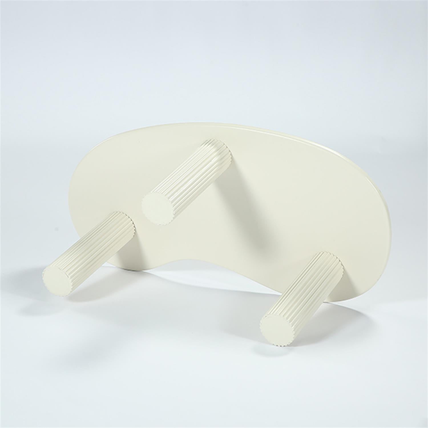 Demi Bonn Cloud-Shaped Coffee Table, Modern Center Table with 3 Solid Legs for Home Living Room, Office, White