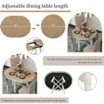 thumbnail image 3 of Williamspace Dining Table, 58'' to 42'' Expandable Kitchen Table for 4 to 6, Farmhouse Round Extendable Wood Table Furniture for Dining Room Kitchen Living Room Apartment, White&Oak, 3 of 7