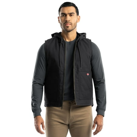 Wrangler Workwear Men's Durable Quilted Lined Hooded Duck Work Vest, Size S-5XL