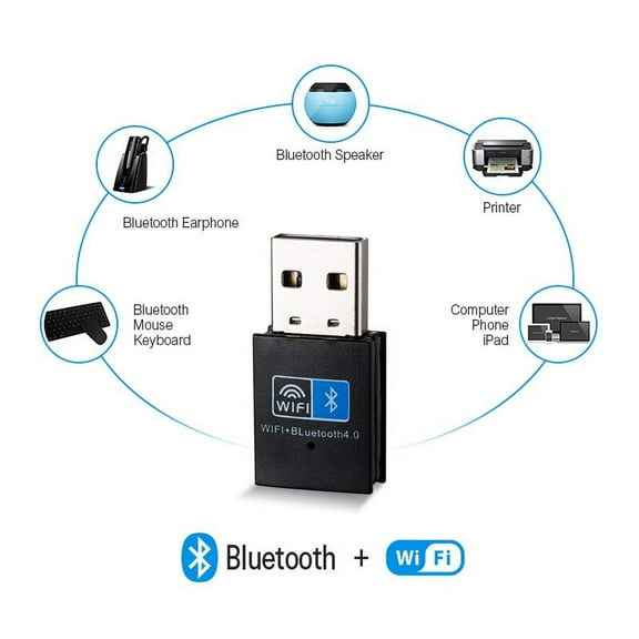 2 In 1 USB Wifi & Bluetooth Network Card 150M Wireless Adapter 802.11B/N/G For Desktop PC Support Windows7 8 10 11 XP/MAC