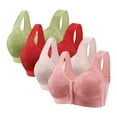 thumbnail image 1 of Timegard Seamless Bras for Women 4pc Front Closure Button Lace Full Coverage Support Comfy Seniors Bras, 1 of 6