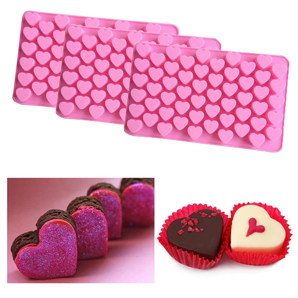 55Hole Love Heart Silicone Mold Chocolate Ice Cube Candy Muffin Mould Cake Decor 