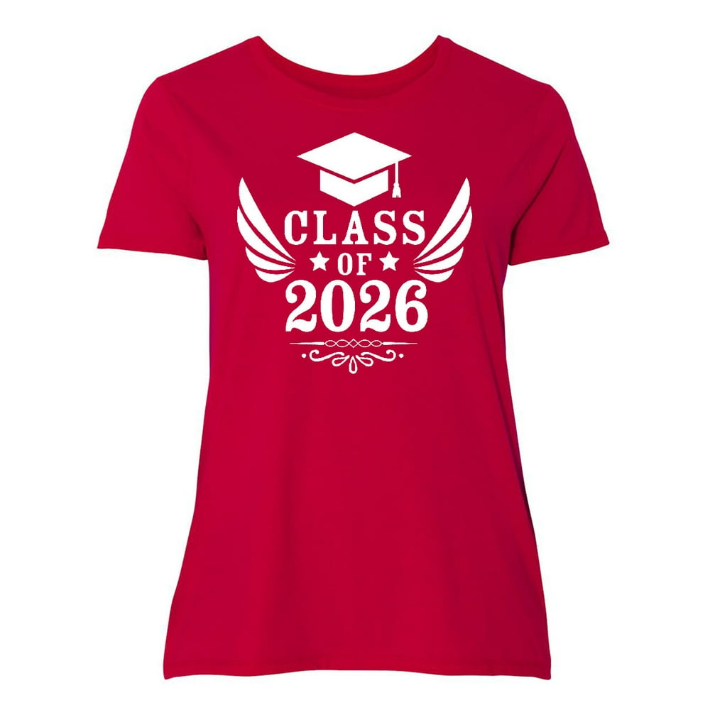 Inktastic Class Of 2026 With Graduation Cap And Wings Womens Plus