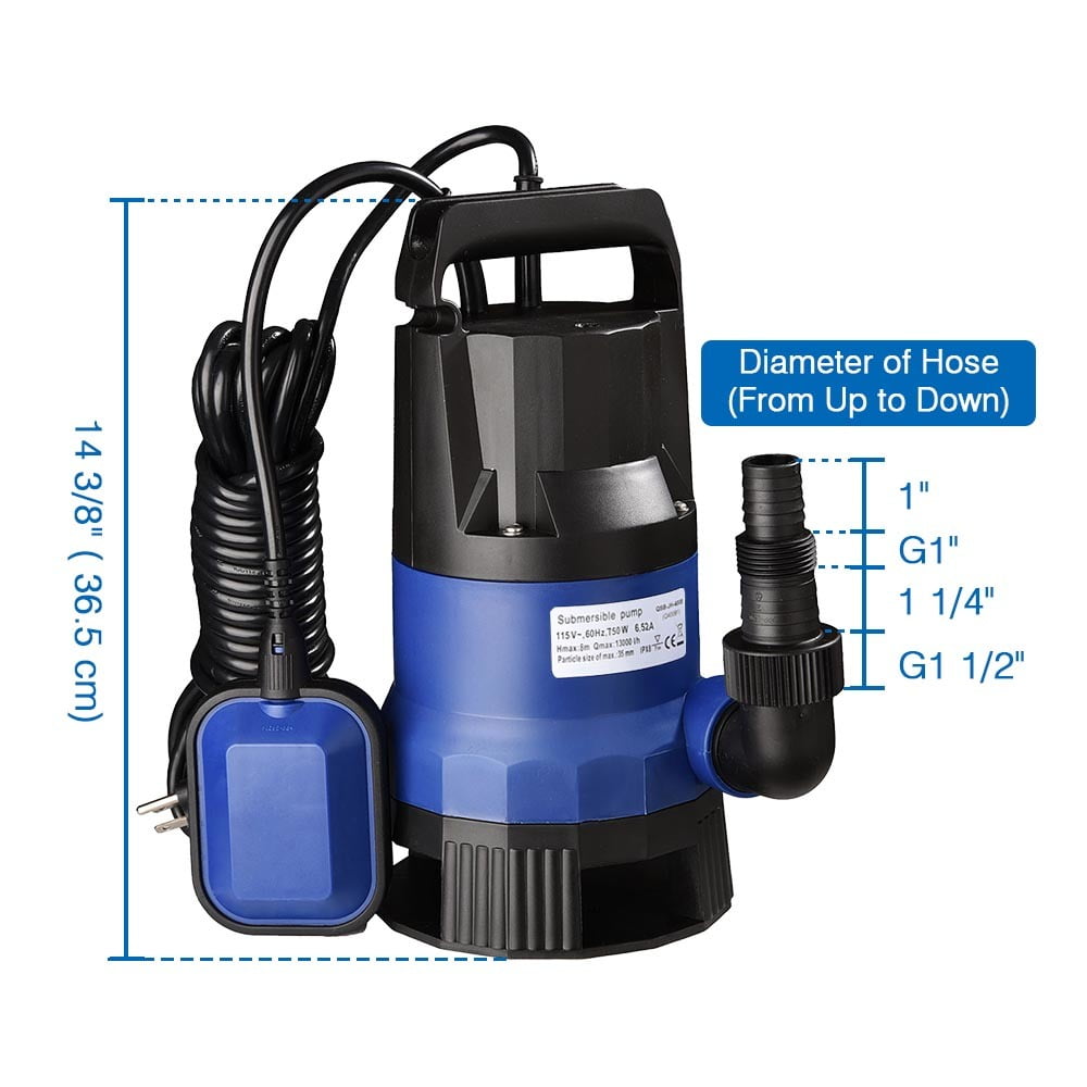 750W Submersible Dirty Clean Water Pump 