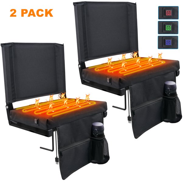 Worcest 2 Pack Stadium Seat Heated, Thicken Waterproof Stadium Chair