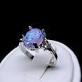 thumbnail image 2 of Arlette Simulated Fire Green or Purple Opal Ring Womens Engagement Ginger Lyne Collection, 2 of 5