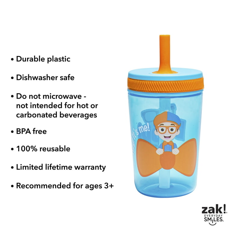  Zak Designs Blippi Kelso Toddler Cups For Travel or At Home,  15oz 2-Pack Durable Plastic Sippy Cups With Leak-Proof Design is Perfect  For Kids (Blippi) : Baby