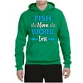 thumbnail image 2 of Wild Bobby, Fish More Work Less Pro Fishermen, Fishing, Unisex Graphic Hoodie Sweatshirt, Kelly, Large, 2 of 4