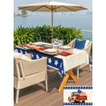 thumbnail image 5 of Outdoor Tablecloth with Umbrella Hole for Patio/Picnic/Party/Camping, Vintage Truck 4th of July Waterproof Table Cloth Rectangle Table Cover Washable, Blue Star Beige Independence Day (52"x 70"), 5 of 9