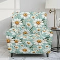 thumbnail image 2 of Xoenoiee Green Daisy Flower Print Recliner Chair Covers Heavy Duty, 4 Pieces Lazy Boy Recliner Cover for Recliner Chair, Washable Recliner Slipcovers for Pets, 2 of 7