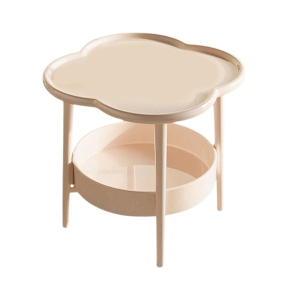 KQJQS Modern Mini Table – Compact White Plastic Bedside/Side Table for Apartment, Living Room & Bedroom, Easy Assembly