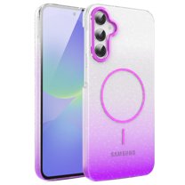 Allytechgroup Sparkly Case for Samsung Galaxy A36 5G, Slim Glitter Magnetic Phone Shell Compatible with Magsafe Anti Yellowing Shockproof Protective Back Cover for Samsung Galaxy A36 5G, Purple