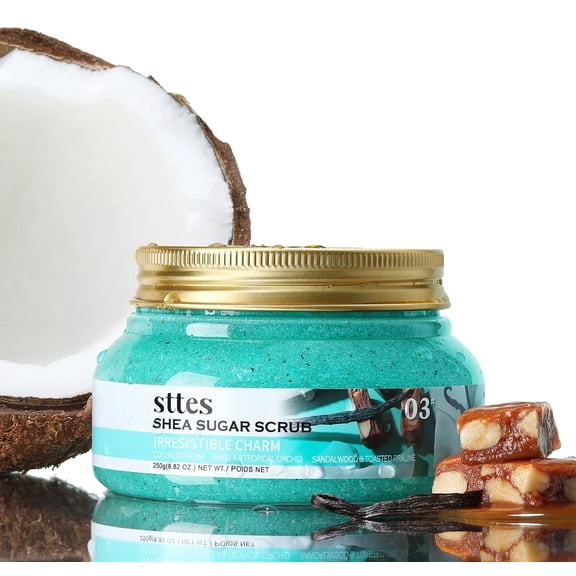Sttes Shea Sugar Body Scrub 03, Coconut & Vanilla Scent, 250 g