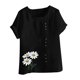 thumbnail image 4 of Vestidos Casuales Para Mujer, Blusas De Mujer De Moda Blusa informal de lino con botones y manga corta estampada para mujer, 4 of 4