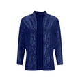 thumbnail image 5 of Olyvenn Womens Sequin Blazer Casual Long Sleeve Open Front Sparkle Blazer Jacket Sequin Cardigan Party Evening Coat Blue 10, 5 of 6