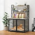thumbnail image 2 of M optimized 42.5inch Dog Crate Furniture with Shelves Storage, Double Doors with Flip Top, Indoor Dogs Kennel for Small to Medium, 2 of 9