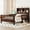 Espresso+Twin, variant on Twin Size Platform Bed with Storage Headboard, Pull-Out Design, High-Quality Safety Rails, White