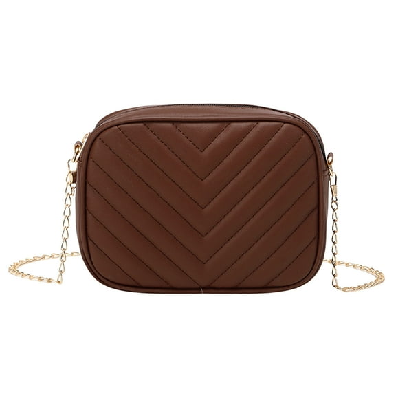 Modstep Quilted Crossbody Purse for Women Trendy Chain Shoulder Bags Ladies Underarm Phone Bags for Evening Party Brown