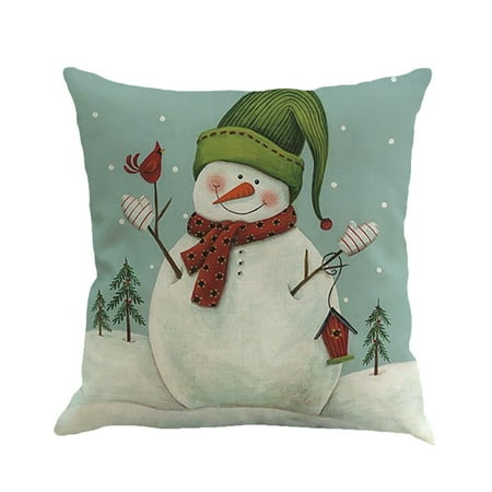 Christmas Home Decor - Christmas Printing Dyeing Sofa Bed Home Decor Pillow Cover Cushion Cover