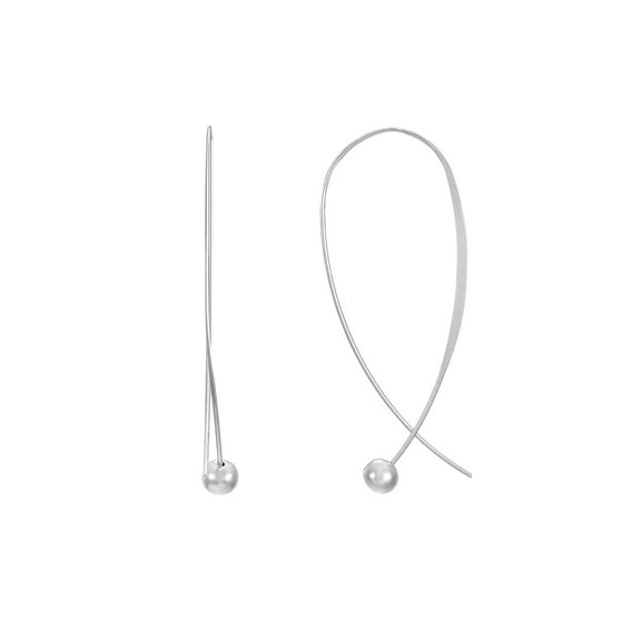 Time and Tru Silvertone Pull-Through Loop Hoop Earrings