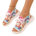 thumbnail image 4 of Orthopedic Wedge Sandals for Women 2026 Summer Dressy Open Toe Breathable Mesh Lace Up Wedge Wide Width Sneaker Comfortable Casual Ankle Strap Walking Outdoor Beach, 4 of 4
