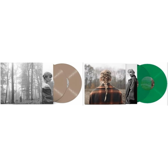 Taylor Swift - 2 Album Vinyl Record Collection - Folklore (Beige) and Evermore (Green) - LP Vinyl Bundle Set - Music & Performance - Vinyl