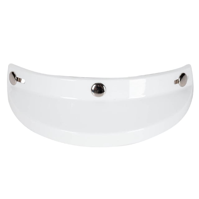 Mistaha Pare-Brise Style Rétro à Rabat pour Casques à Face Ouverte - Blanc, Anti-UV/antibuée, Conception Universelle à 3 Boutons-Pression
