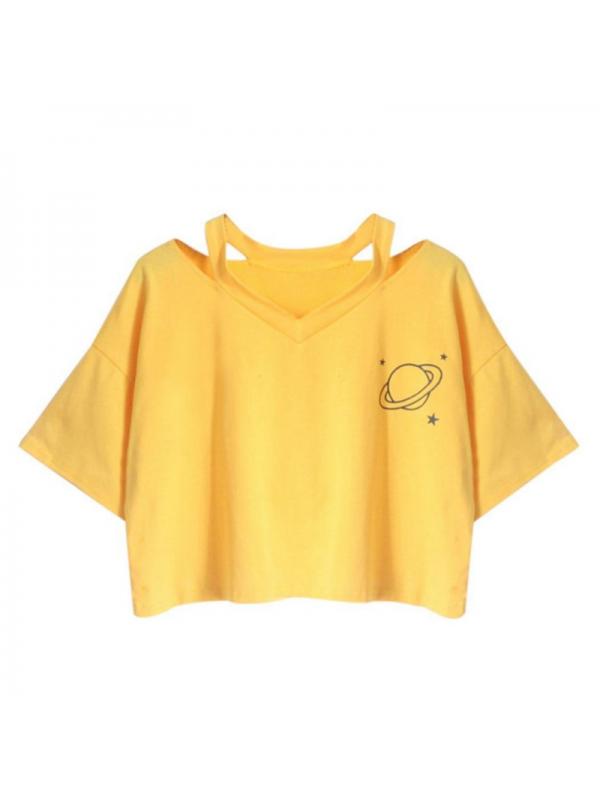 Wholesale T Shirts Women Planet Print 