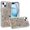 MultiColor, variant on For iPhone 15 Plus / iPhone 14 Plus Charming Hearts Bling Diamonds Stones Chrome Hybrid Case - Silver