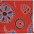 thumbnail image 3 of Red with Blue Floral Paisley Bandana - Single Piece 22x22, 3 of 3