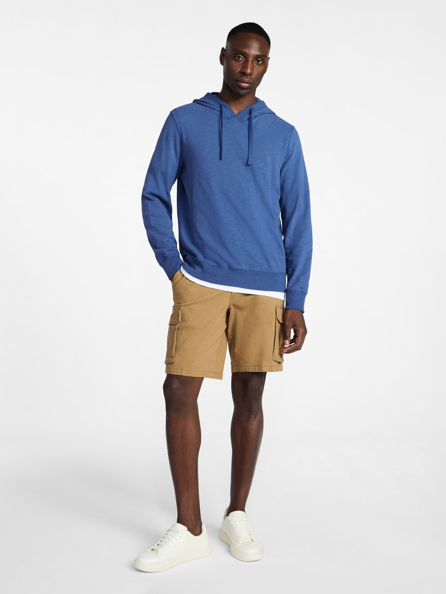 George Men's and Big Men's Slub Hoodie with Long Sleeves, Size S-3XL