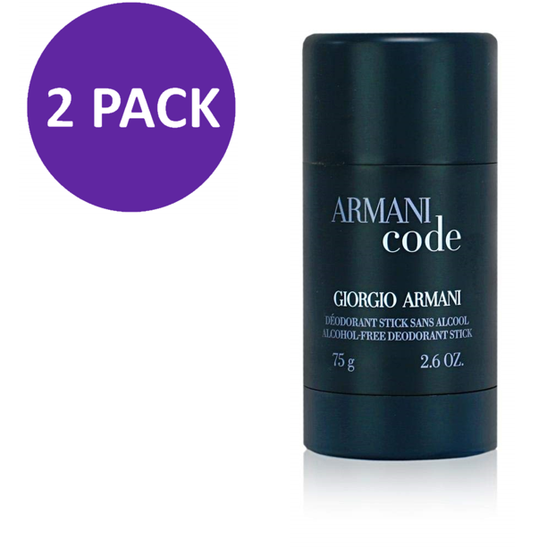 Armani Code Deodorant Stick 2.6 Oz / 75g for Men by (PACK 2) - Walmart.com