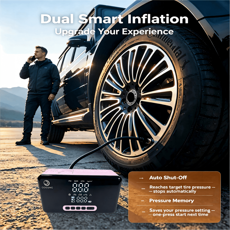 ODEGNC Cordless Tire Inflator, 160PSI Portable Air Compressor photo 8