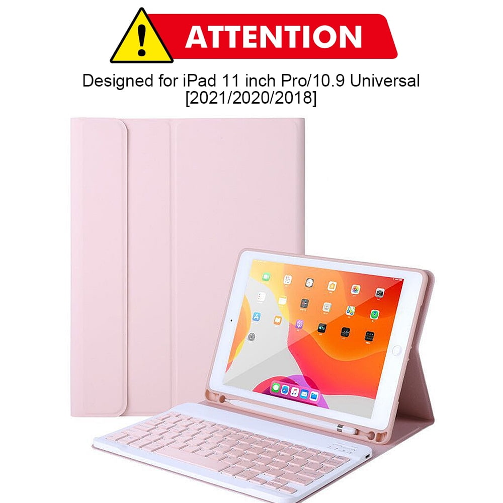Estuche teclado ipad pro 11 con espacio de lápiz palo de rosa GENERICO