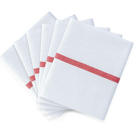 

Raymond Clarke® Kitchen Towels Set with Red Stripe Hypoallergenic 100% Pure Cotton Dish Towels Tea Towels Cotton Kitchen Towels Cotton Dish Cloths Cotton Absorbent Dish Clothes 15x25 inch (6)