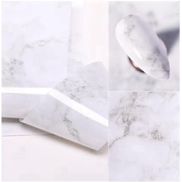 Fiudx Láminas de Papel Azul para Uñas, Calcomanías de Transferencia para Decoración de Uñas