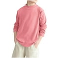 thumbnail image 2 of UQJfacai Boys Girls Oversized Sweaters Kids Trendy Turtleneck Ribbed Knit Pullover Tops Solid Casual Preppy Fashion Loose Fit Fall Winter Jumper 4-16 Years, 2 of 4