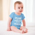 thumbnail image 3 of Please Pass Me To Grandma Baby Bodysuit Funny Infant Outfit Cute Newborn Clothes Unisex Romper Sky Blue-style 3months, 3 of 7