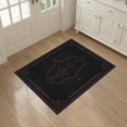 thumbnail image 3 of ODIKA 3'x5' Washable Throw Rug Stain Resistant, Low Profile, Non-Slip Black Elegant Celestial and Botanical Design Intricate Star Motifs with Floral for Entryway, Kitchen, Mudroom, 3 of 7
