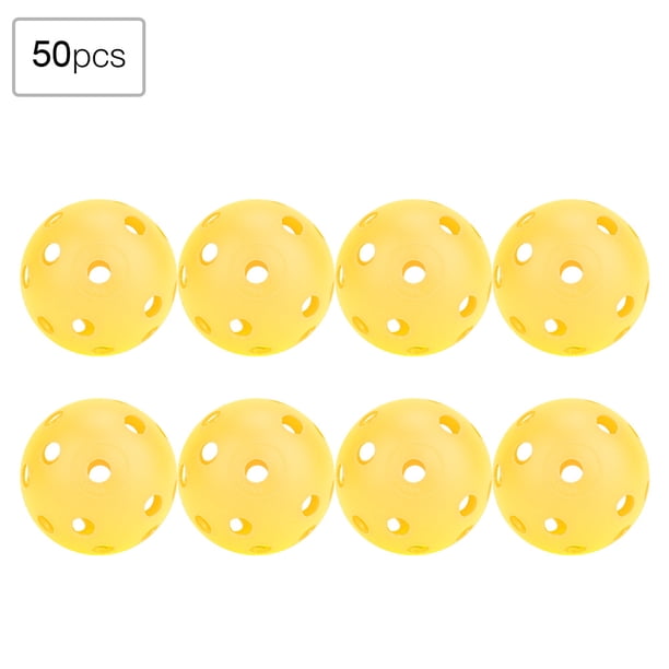 M Buder 50 Piezas Pelotas de Práctica de Golf Huecas Flujo de Aire para Niños y Adultos Entrenamiento en Interiores (Amarillo, 32 cm / 12.60 inches)