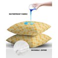 thumbnail image 4 of Pack of 2 Outdoor Pillow Covers, Yellow Geometric Pattern Texture Waterproof Square Throw Pillowcase Cushion Decorative Pillow Covers for Couch Patio Tent, 16x16 in, 4 of 6