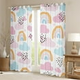 thumbnail image 2 of Rainbow Curtains Cute Cartoon Cloud Star Sun 30%-50% Blackout Curtains Kawaii Room Decor,Boho Style Rainbow Doodles Curtains & Drapes 38Wx45L, 2 of 6