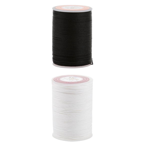 Yunhgft 2 Spools Polyester Sewing Thread 0.55mm Round Waxed String For Leather Craft