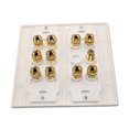 thumbnail image 2 of Wall plate: 5 Speaker Channel plus 1 RCA SubWoof (RCA/Coax), White, 2 of 2