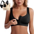 thumbnail image 3 of Womens Sports Bras 2PC Front Closure Compression Bras For High Sports Everyday Wireless Bras for Women Black 4XL, 3 of 8