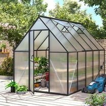 6x10ft Greenhouse for Outdoors, Aluminum Frame Greenhouse with Roof Vent, Enhanced Large Walk-in Green House for Garden Backyard