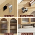 thumbnail image 5 of Rovaurx Storage Cabinet with Fluted Glass Doors, 59.1" Floor Storage Cabinet, Modern Buffet Sideboard Storage Cabinet for Dinging Room, Living Room, Entryway, Natural, 5 of 8