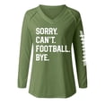 thumbnail image 4 of Green Sweatshirt for Women Sorry Can'T Football Bye New Long Sleeved V Neck Hoodie Plus Size Women's Clothing, 4 of 4